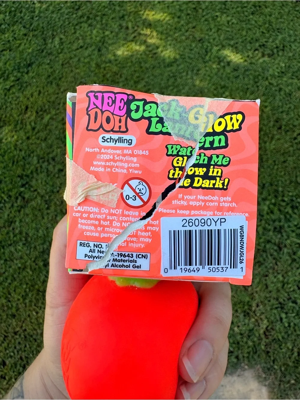 Needoh Jack-Glow Pumpkin Stress Ball - Orange